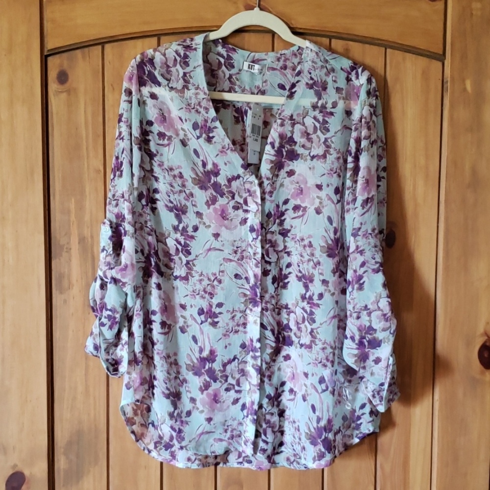 Kut From the Kloth Mint floral blouse